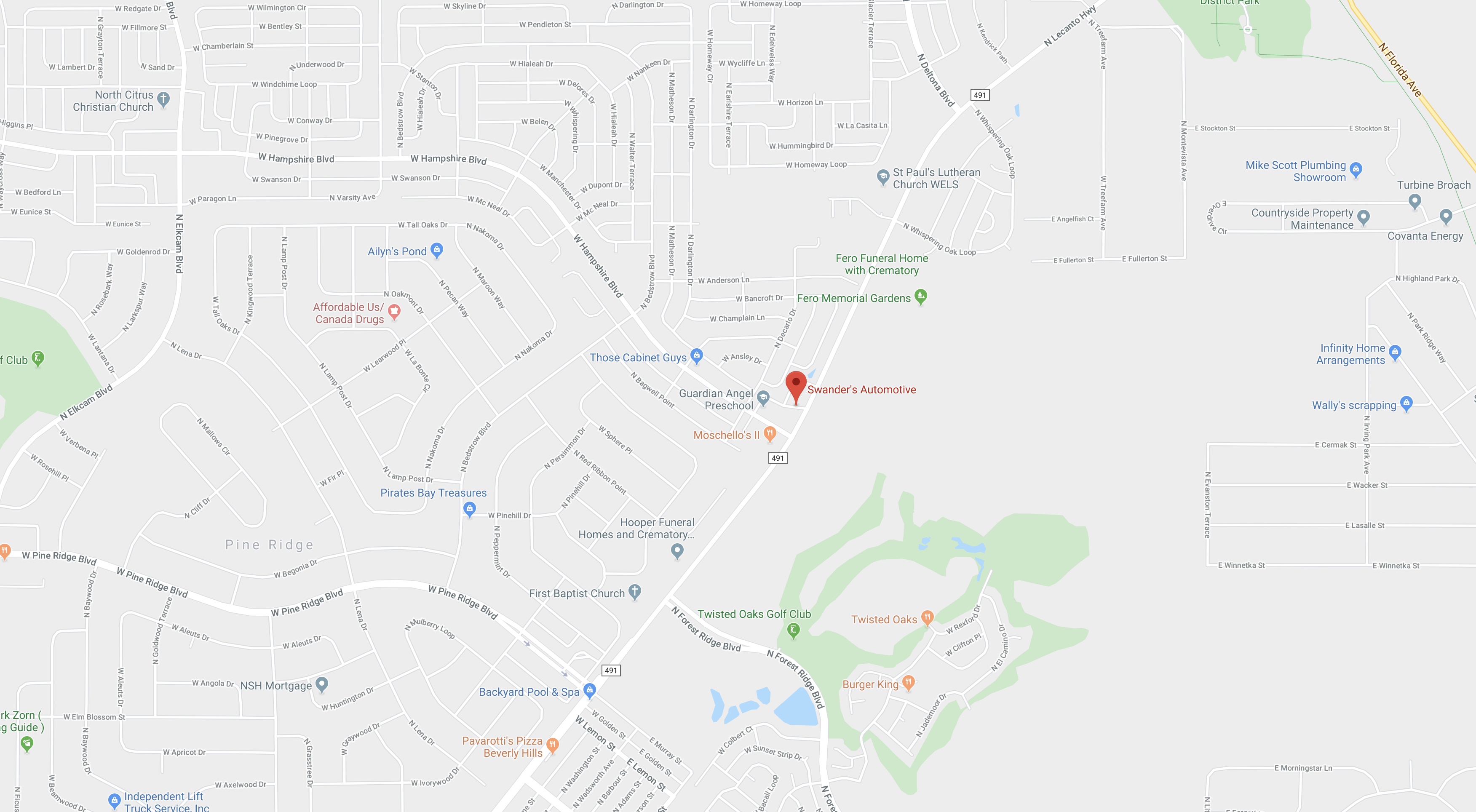 Directions to Swander's Automotive